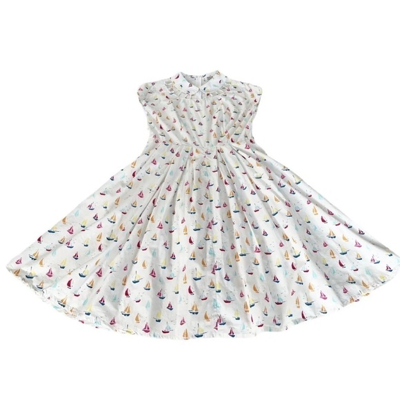 UNIQUE VINTAGE Woman’s Sz XL 14 50s Style Wilson Swing Dress Sailboat Print - Picture 9 of 9